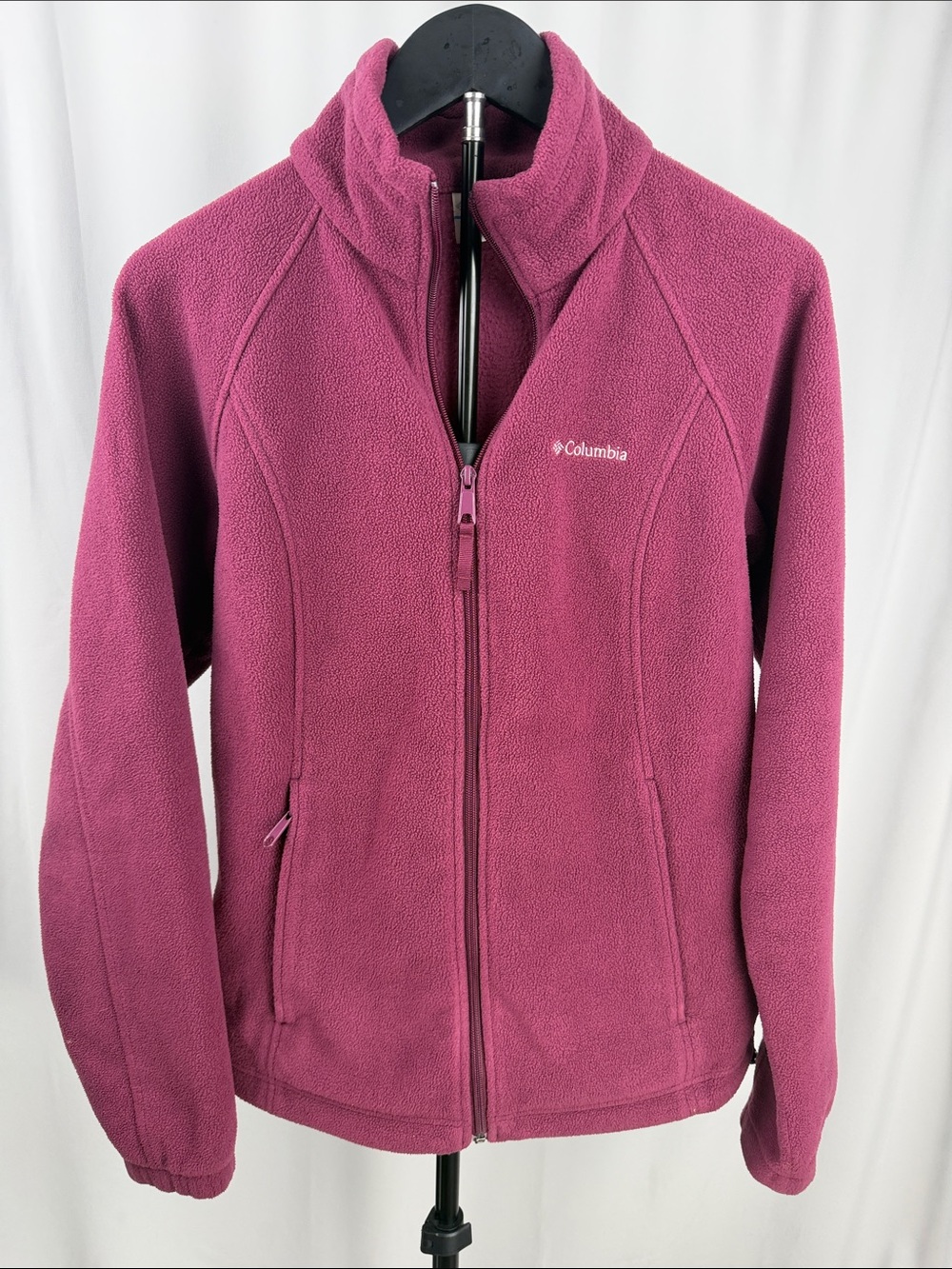 Columbia Women’s Berry Pink Full Zip Fleece Jacket Medium